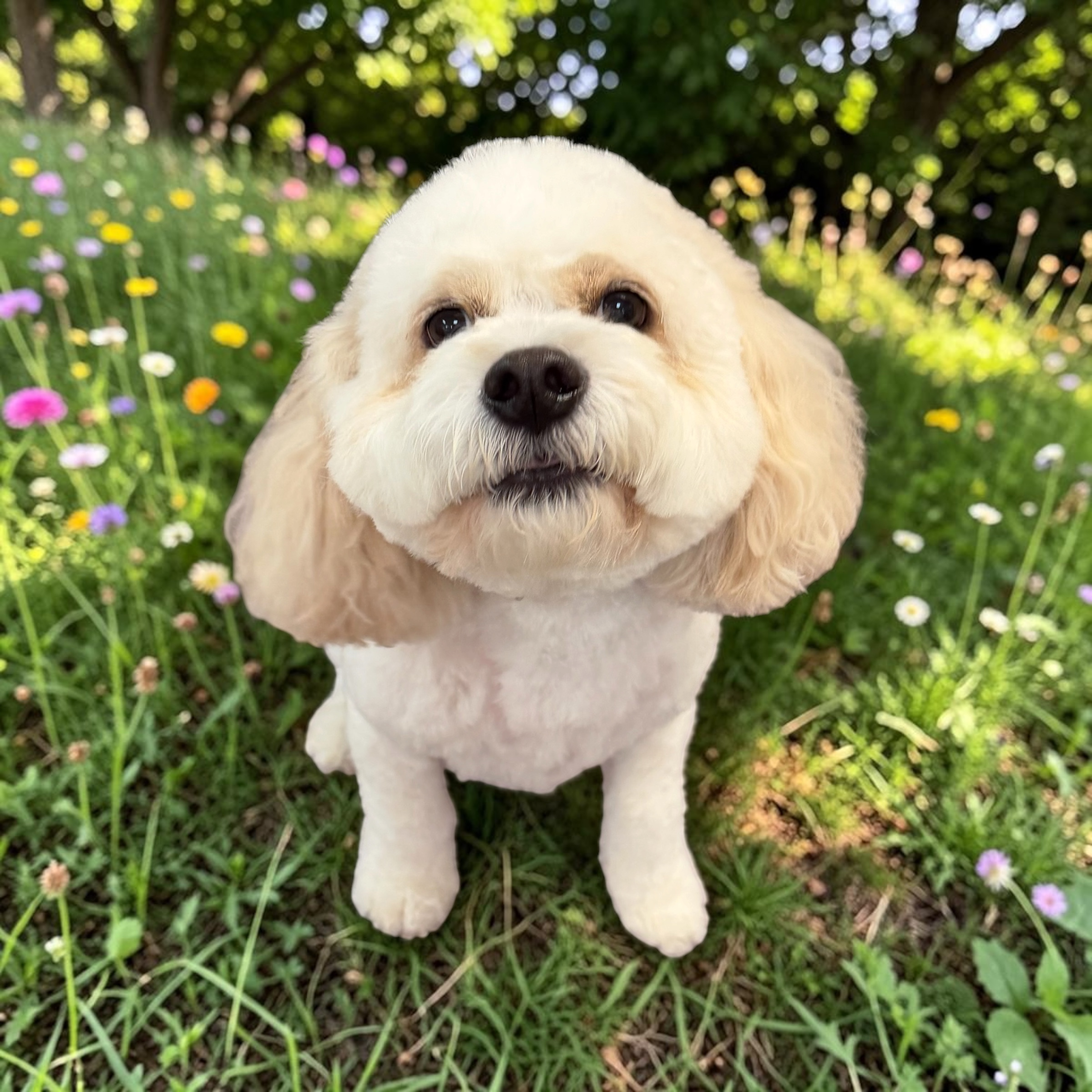 Freshly groomed dog at Canine Clips Salon